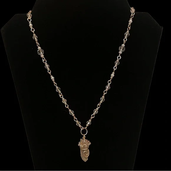 2/27/23-  wire wrapped clear quartz necklace - Picture 4 of 4